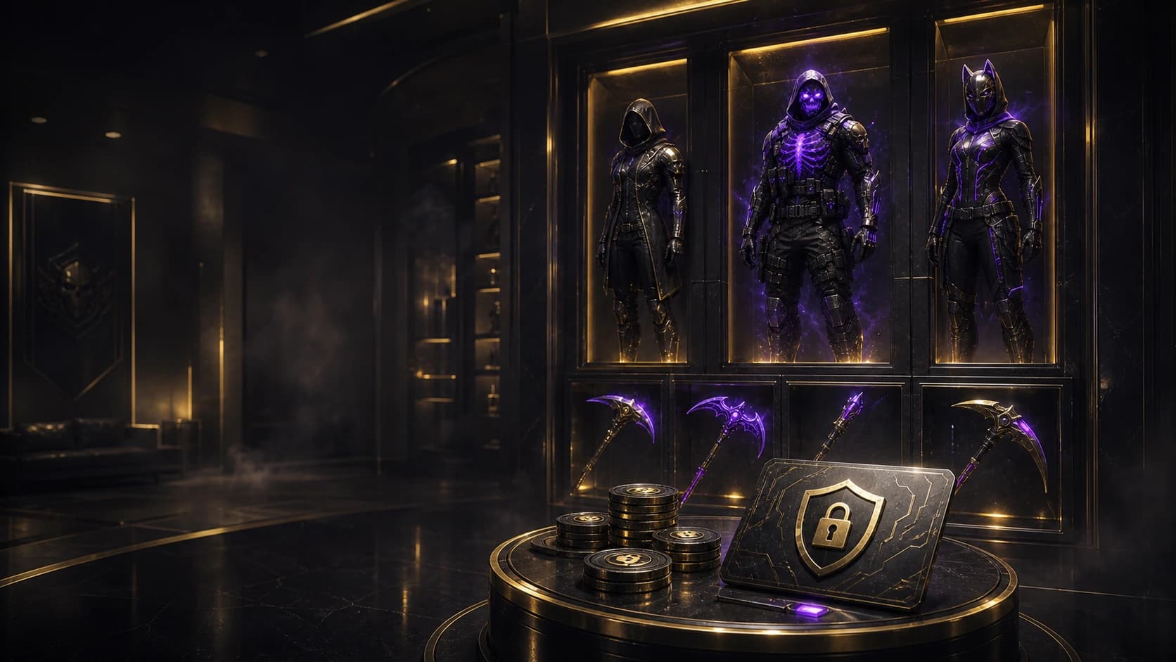 Премиальный Fortnite locker art для гайда по безопасной покупке аккаунта